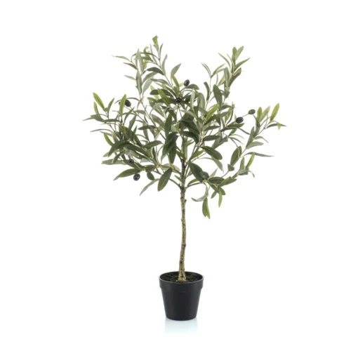 Umelý olivovník 70 cm v čiernom kvetináči
