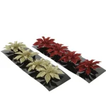 Ukras Božićna zvijezda 8 cm crveno/zlatne boje