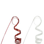 Novoročná ozdoba stuha 106 cm biela/červená