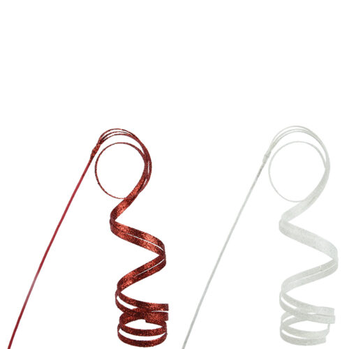 Novoročná ozdoba stuha 106 cm biela/červená