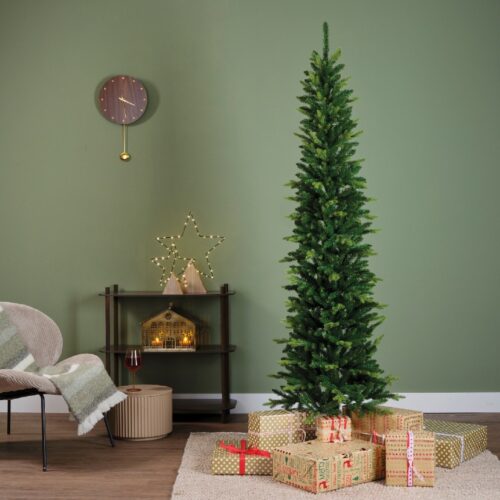 Umelý vianočný stromček Slim 210 cm – zasnežený model | Úzke vianočné stromčeky Umelá jelka Slim 210 cm