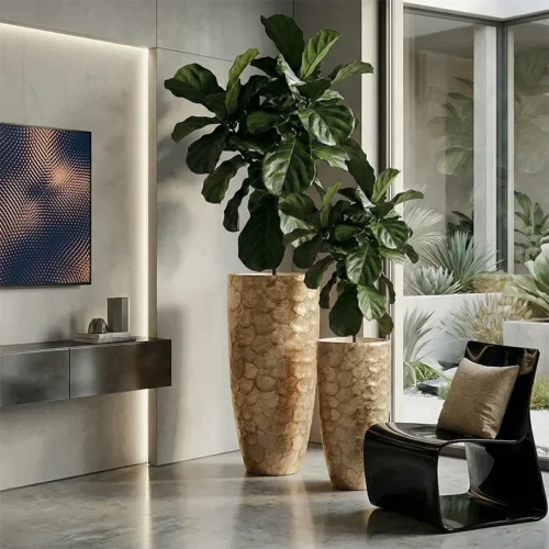 Dekoratívny kvetináč Grand Gold 70 × 35 cm