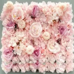 Svetloružový kvetinový panel Floral 50 x 50 cm na stene