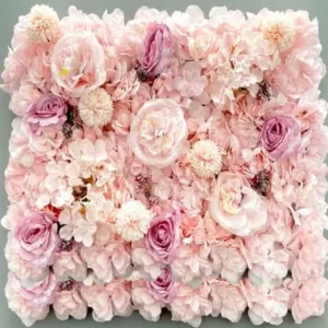 Svetloružový kvetinový panel Floral 50 x 50 cm na stene