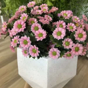 Umelá kytica Daisy ružová 28 cm s UV ochranou