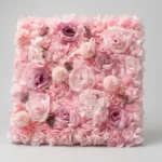 Svetloružový kvetinový panel Floral 50 x 50 cm na stene