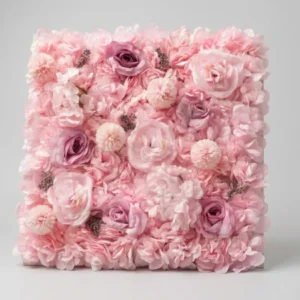 Svetloružový kvetinový panel Floral 50 x 50 cm na stene