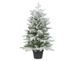 Zasnežený vianočný stromček Grandis 90 cm v čiernom kvetináči